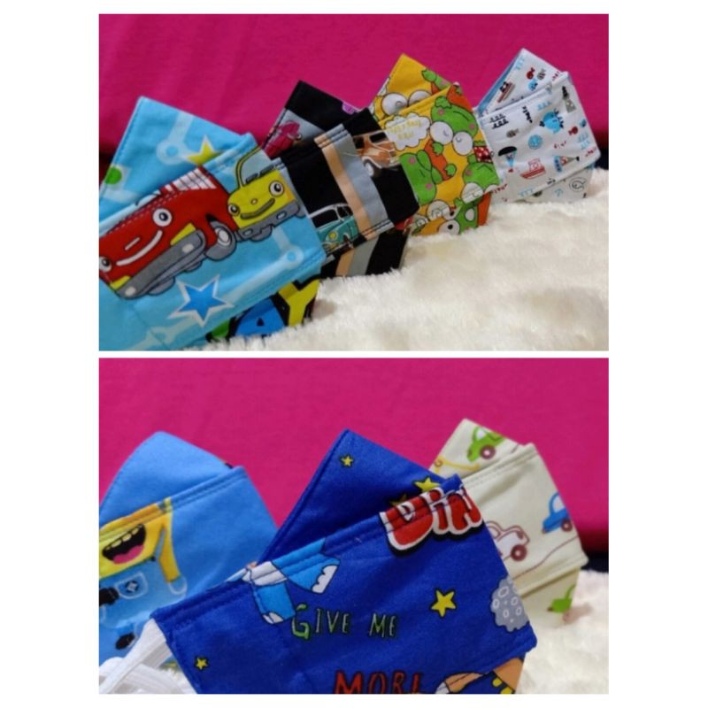 Masker Anak 3D Aneka Motif Lucu