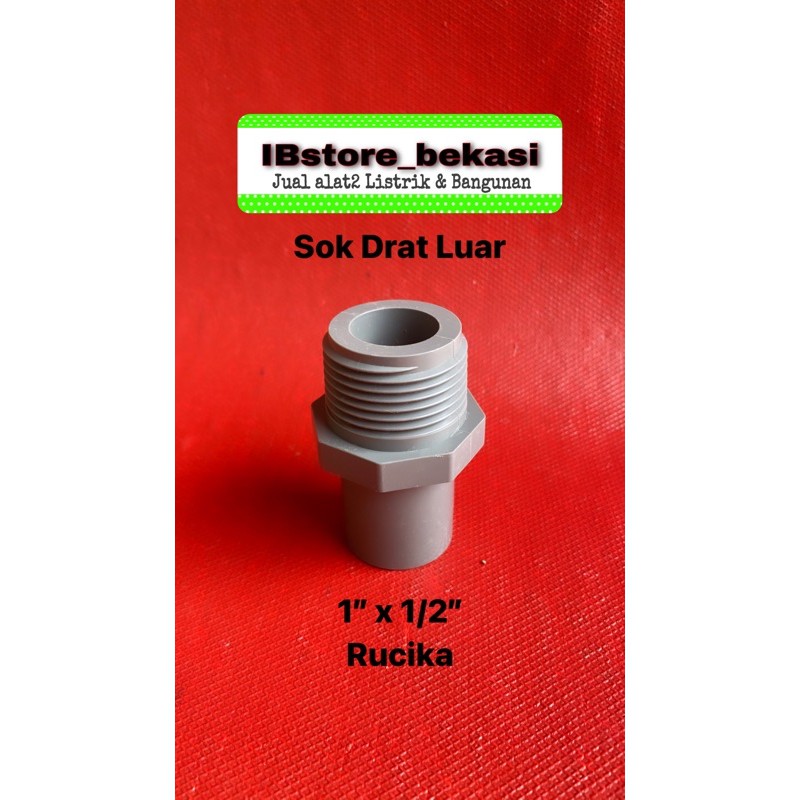 Sok Drat Luar 1 x 1/2 inch RUCIKA / SDL Sok Mesin
