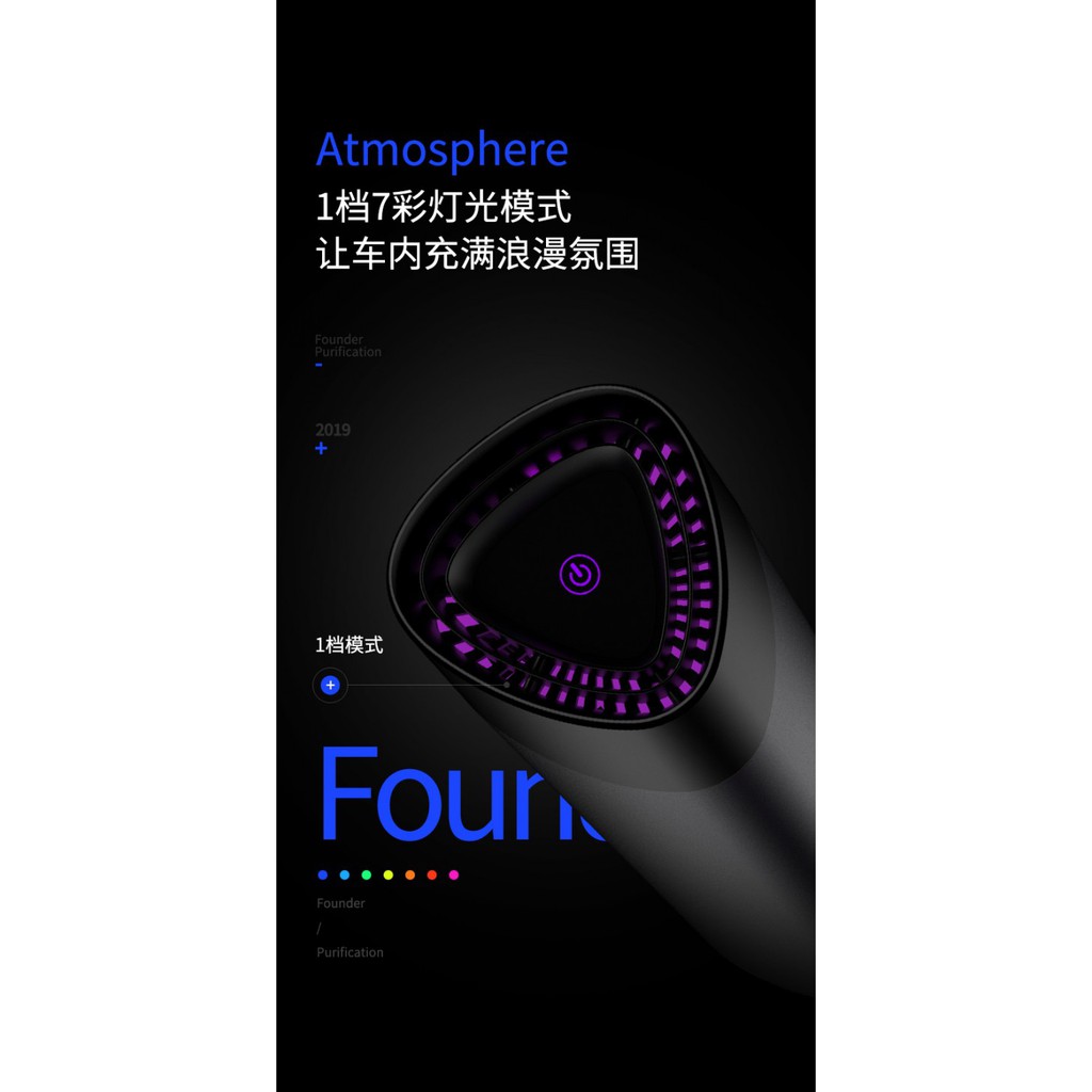 CJ-3 - Car Air Purifier Humidification HEPA Filter with Touch Design