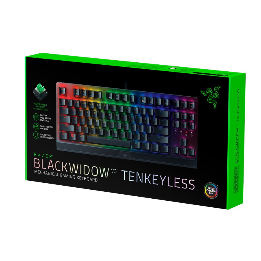 Keyboard Razer Blackwidow V3 TenKeyLess TKL Chroma - Gaming - Green