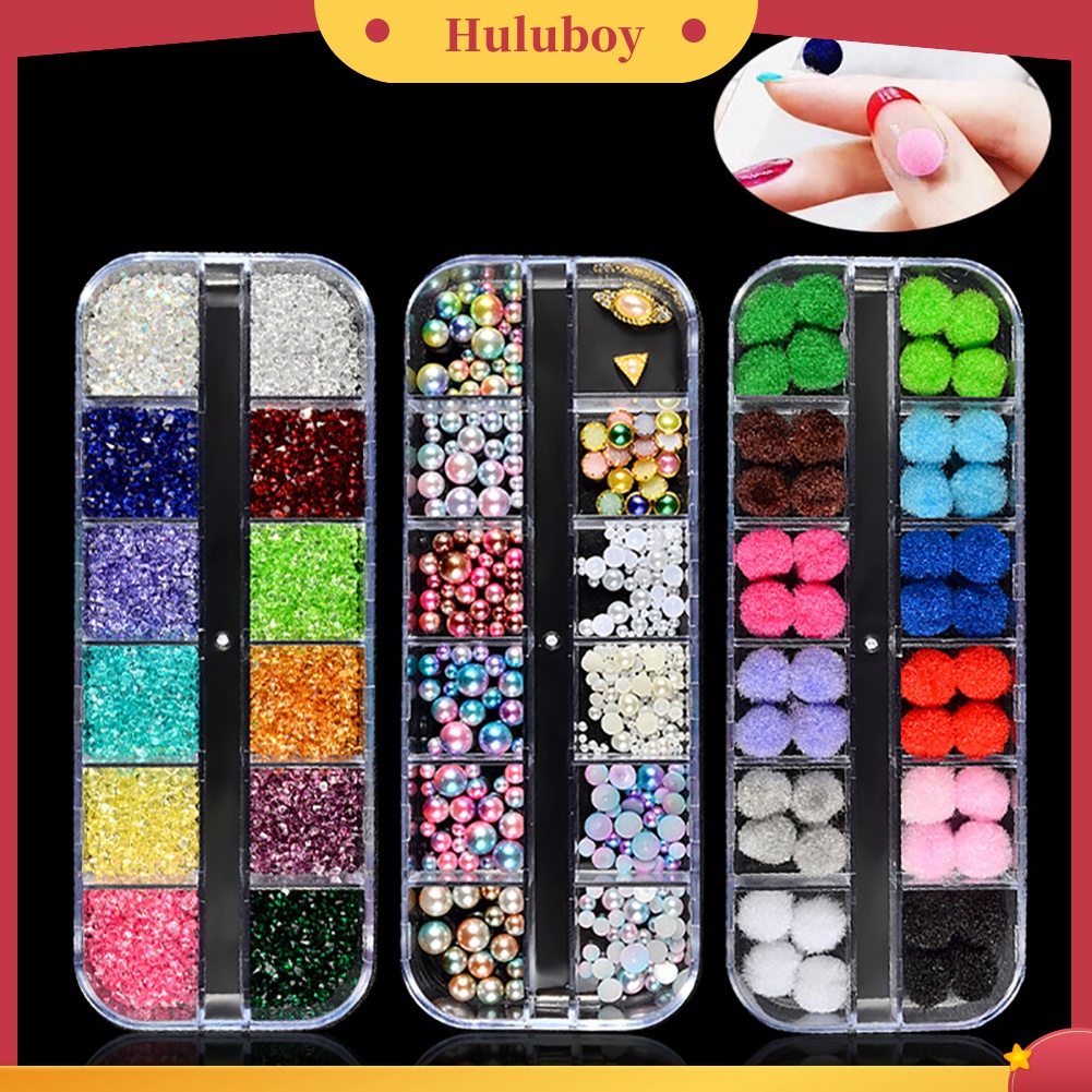 Huluboy Huluboy♡ Berlian Imitasi Bentuk Bola Bulat Untuk Dekorasi Nail Art