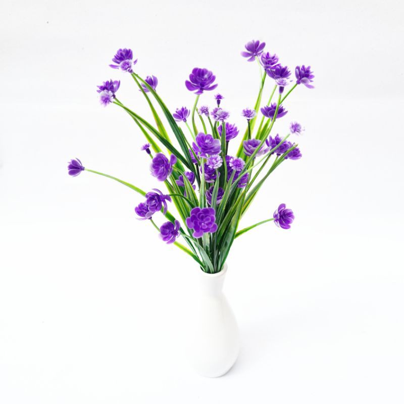 AF47 Bunga Rumput Daffodil Artificial Tanaman Hias Lotus Kecil
