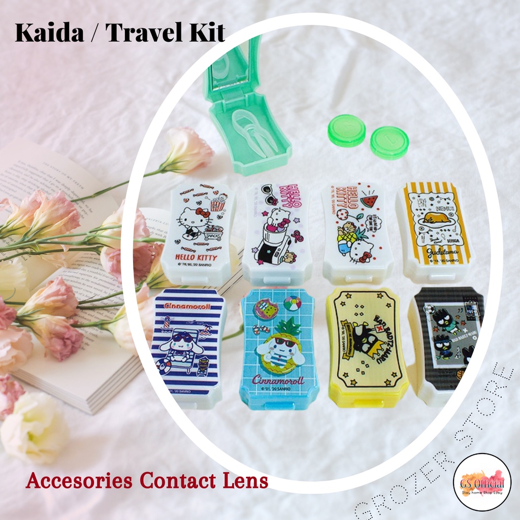 TEMPAT SOFTLENS MINI KACA - WARNA PUTIH MOTIF RANDOM