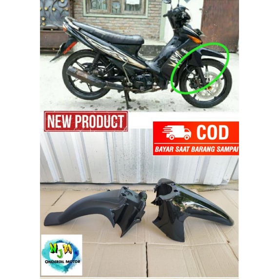 Selebor Slebor Spakbor Depan belakang sed Vega ZR warna hitam mengkilap