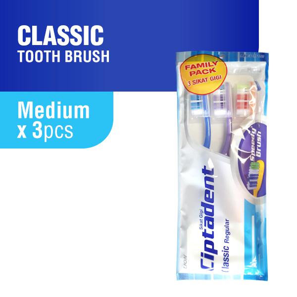 Ciptadent Sikat Gigi Classic Regular Soft Pack Isi 3 Pcs x3 - Gambar 2