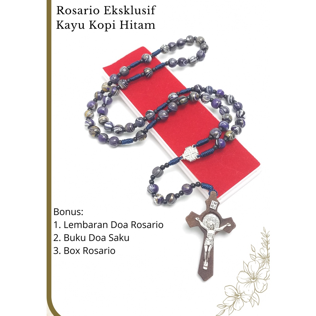 Jual Rosario Eksklusif Kayu Kopi Hitam Motif Batik Etnik ORIGINAL ...