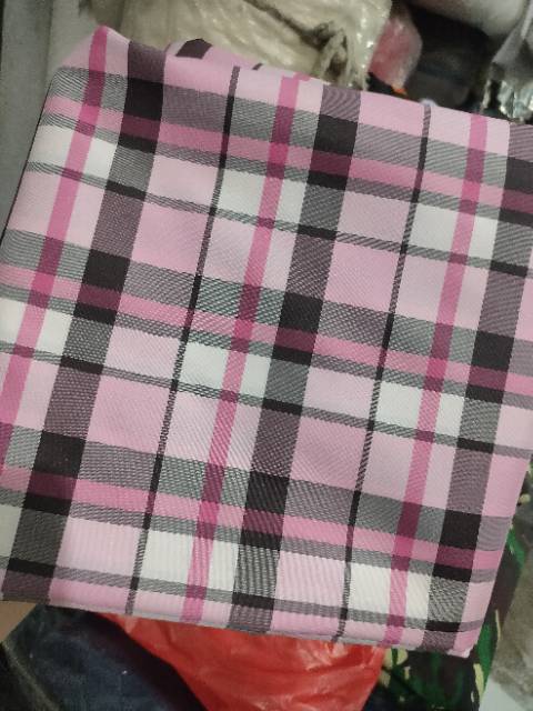 BAHAN KAIN PARASUT PARASIT MOTIF KOTAK-KOTAK MURAH / KAIN PARASUT METERAN / KAIN KESET (YARD)