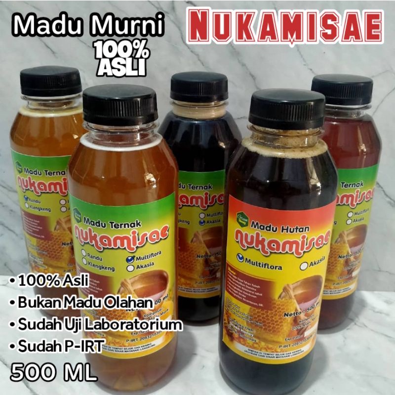 

MADU MURNI MADU ASLI 100% TANPA CAMPURAN MADU MENTAH MADU NUKAMISAE 500 ML