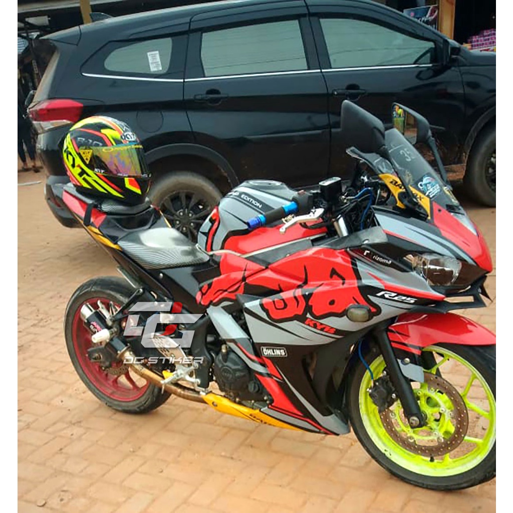 Decal Sticker R25 Hitam Merah Redbull