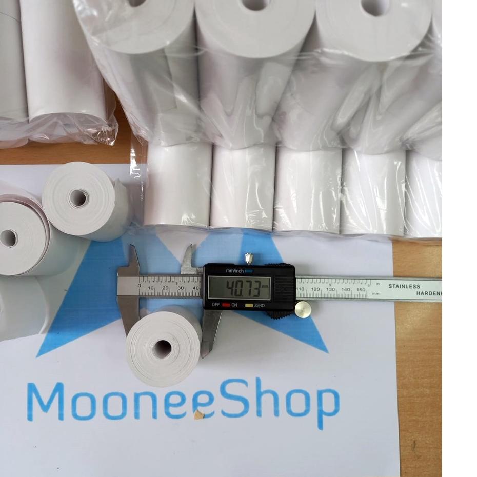 

Terlaris 7JY8P Kertas Thermal 57 X 40 / 57x40 / 58 x 40 / 58x40 MM Printer Bluetooth Kasir per 10 Roll Polos 55 Serba Murah