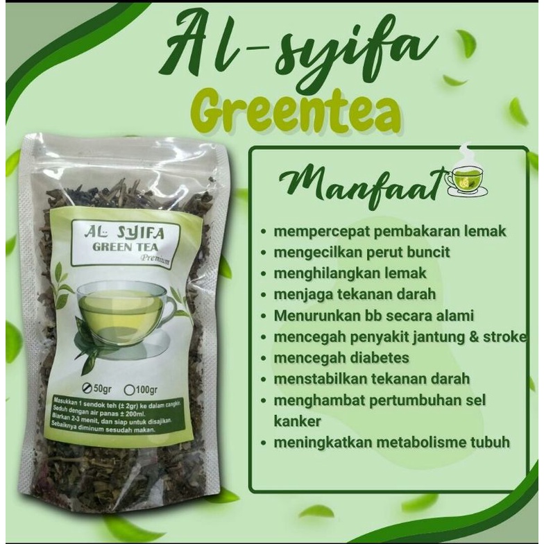 

TEH HIJAU PREMIUM • GREEN TEA PREMIUM AL-SYIFA • DIJAMIN 100%MURNI GREEN TEA PREMIUM