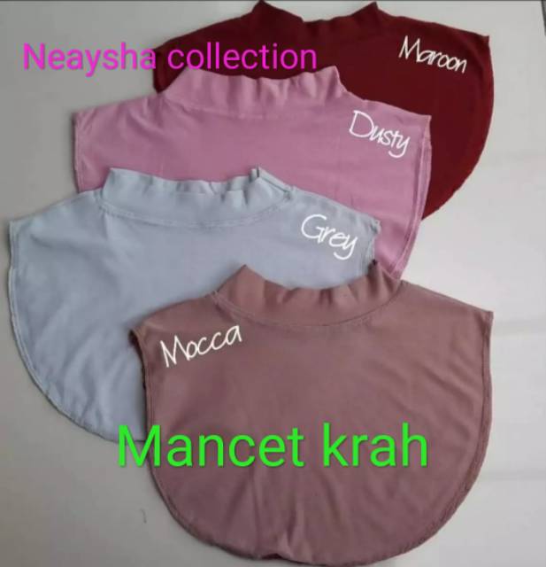 Manset leher bahan spandek rayon neck inner manset dada..