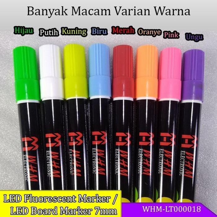 

Promo WHM 8 WARNA SPIDOL PAPAN TULIS LED 7MM SPIDOL KAPUR CAIR KAPUR P Diskon