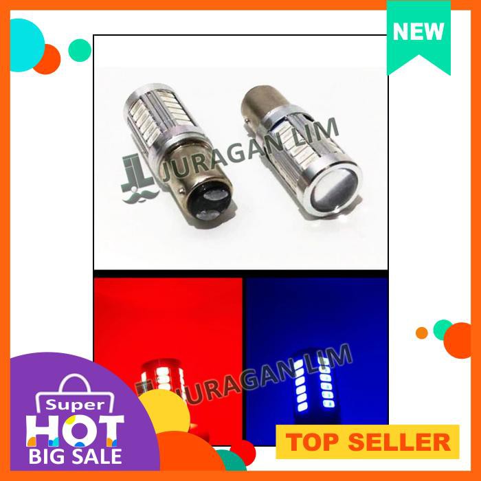 Lampu Rem Led Smd 33 Titik/Mata + Lensa [Soket Bayonet]