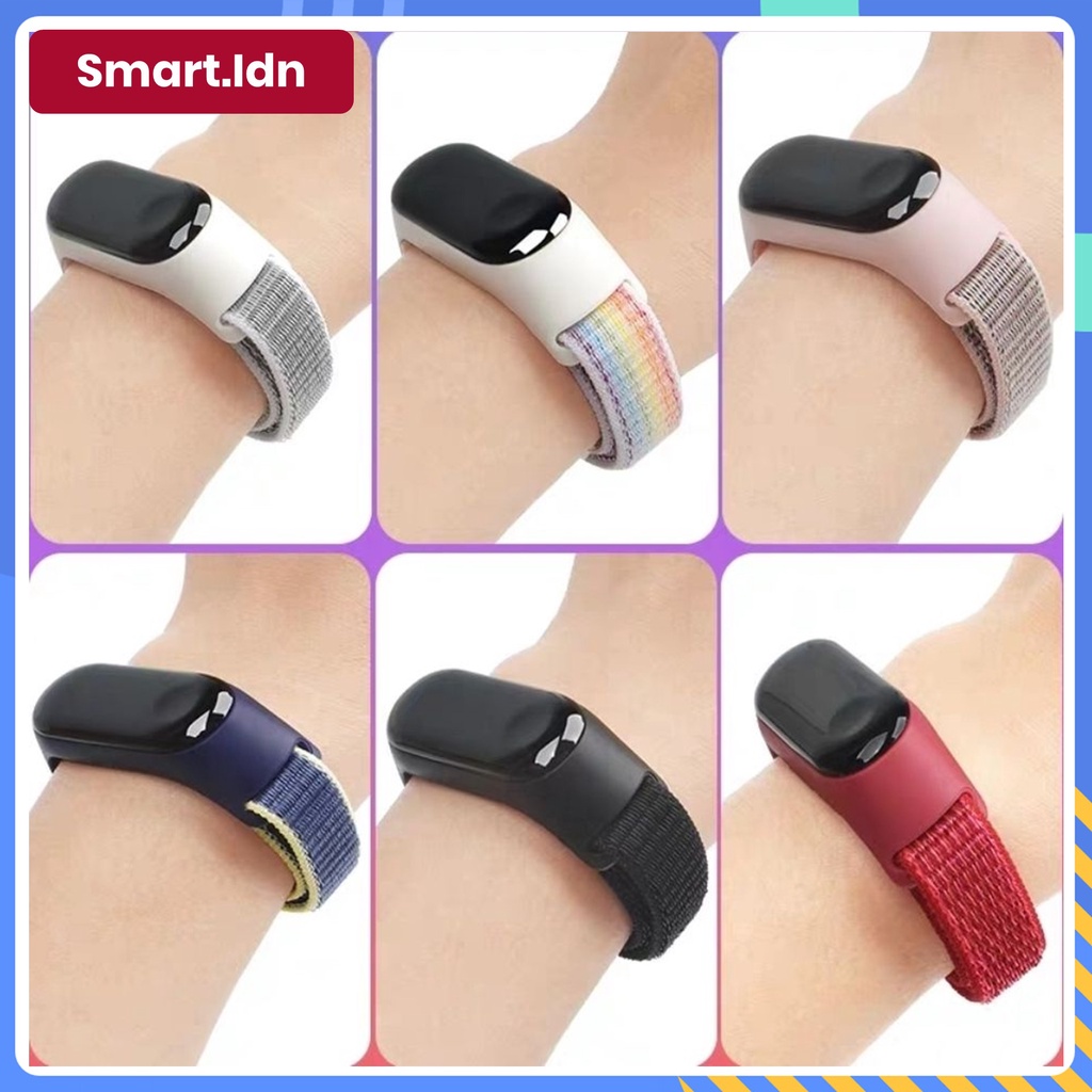 Gelang Olahraga Tali Nylon Strap Nilon Xiaomi Band 3 4 5 6 7 Velcro Band