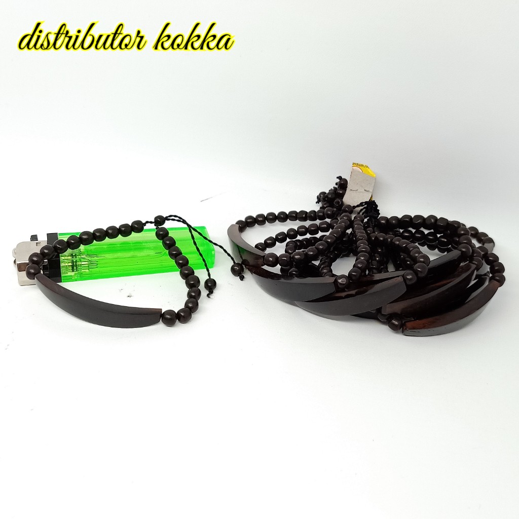 ( SUPER MURAH )  Harga grosir 10 pcs gelang Kokka kaukah plat polos hitam