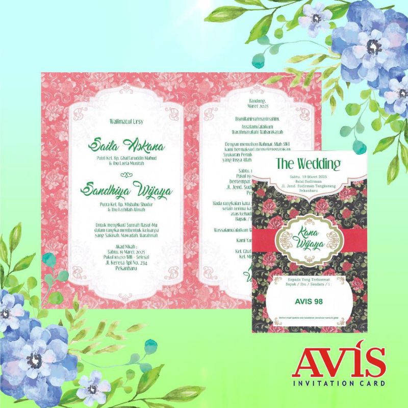 

Undangan Pernikahan Simple Elegan dan Murah Avis 98
