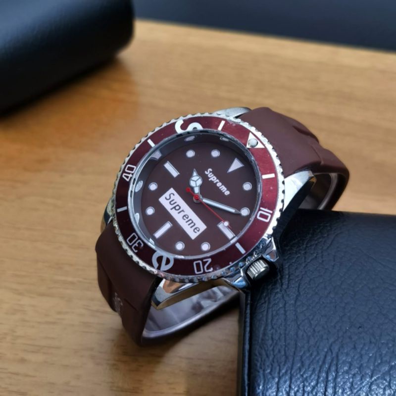 Jam Tangan Pria Murah Analog Rubber+ Kotak