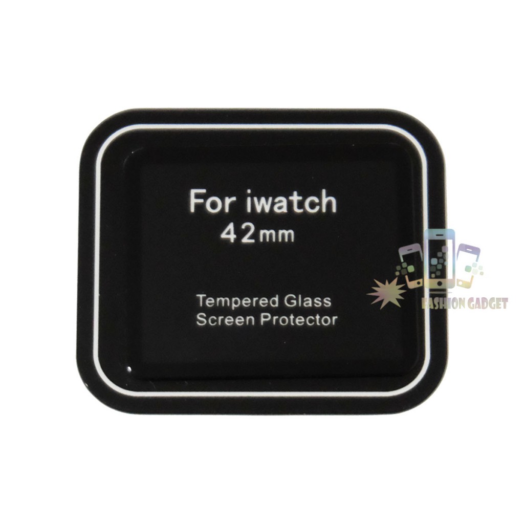 Tempered Glass Apple Watch 42mm / 4.2 mm First Generation Screen Protector Ring Black / Screen Guard