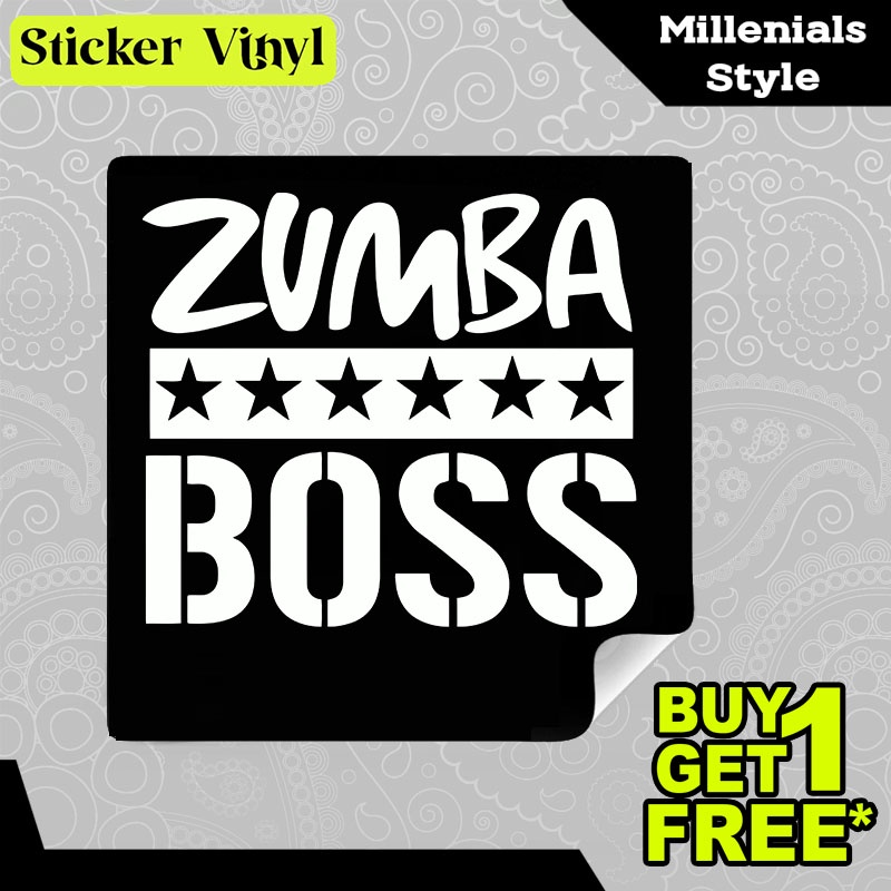 

Stiker Sticker Zumba Boss Fitness Sport Olahraga Kebugaran Aesthetic Bahan Vinyl Satuan Anti Air