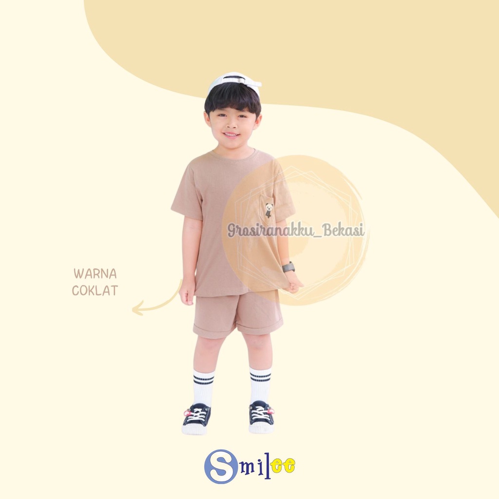 Setelan Anak Unisex Baim Smilee Mix Warna Size 1-5 Tahun