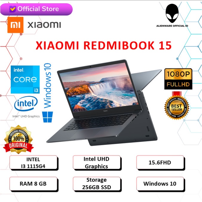 {MahesStore} LAPTOP XIAOMI Redmi Book 15 - Core i3 1115G4 8GB 256GB 15.6 FHD W10 - Grey Berkualitas