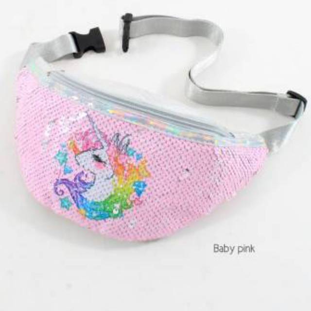 TAS ANAK SLEMPANG PINGGANG UNICORN MERMAID SEQUIN WAISTBAG