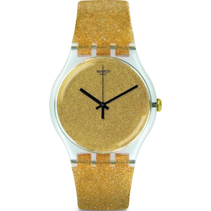 Swatch Analog Jam Tangan Karet Unisex SUOK122 NUIT DOREE Original