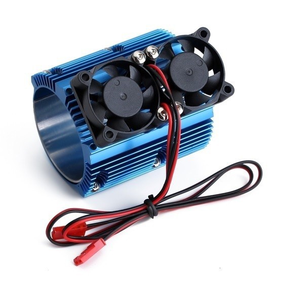 Heat Sink Cooling Fan Motor Dual Fan 41mm 1/8 RC Car Kipas Pendingin Motor Rc