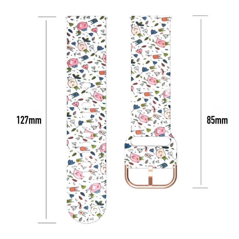 Tali Jam 20mm Watch Strap Garmin Vivomove Style 42mm - Rubber Beauty Style Motif