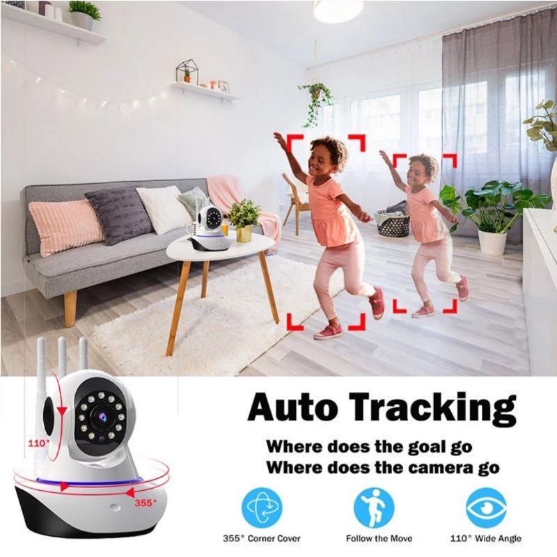 IP Cam Yoosee 3 Antena Camera Cctv 8.0MP WiFi Wireless HD 1080P Monitor Baby