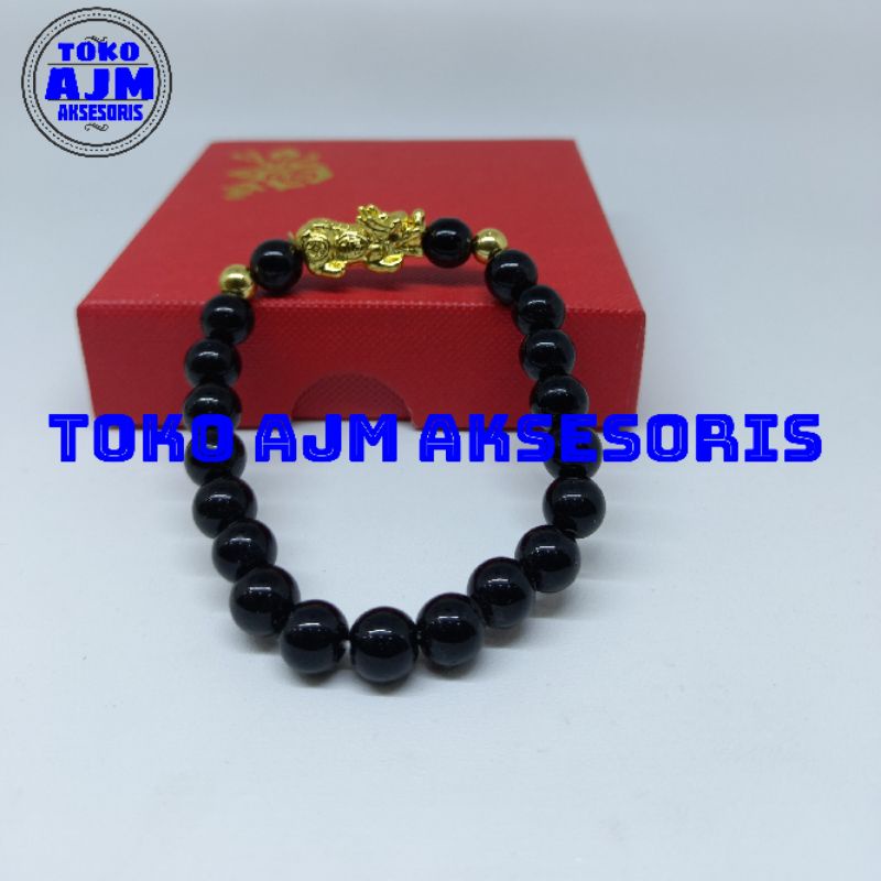 Gelang Pixiu Batu Giok Asli China Natural