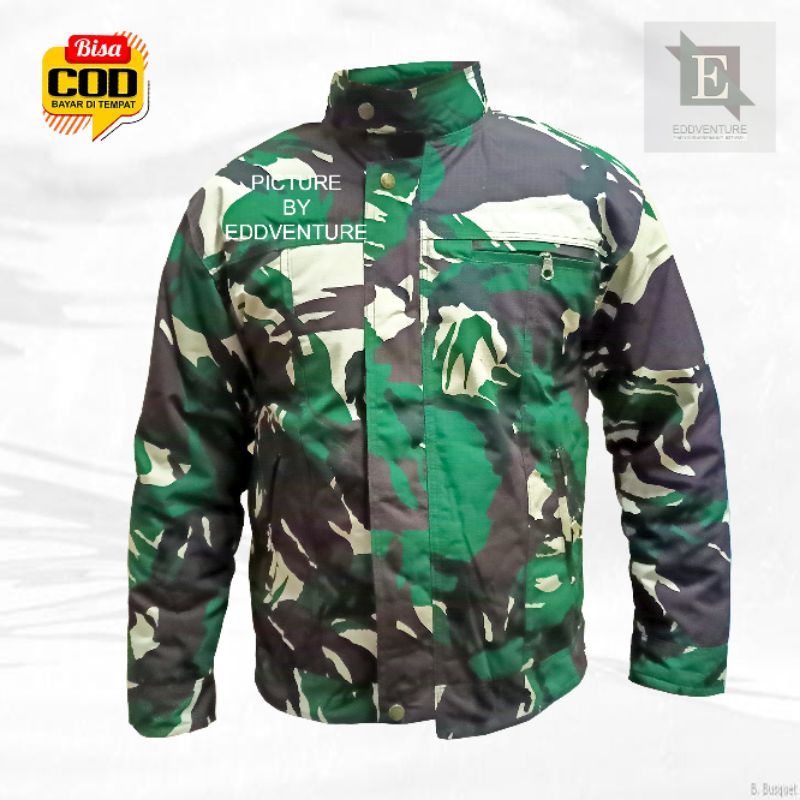 Jaket Loreng ABG TAD Hijau Army Tactical Lengan Panjang Bahan Tebal Ripstop Balotelli Premium Original Bandung Militer Tentara TNI AD AL AU Pria Wanita Cowok Cewek Murah