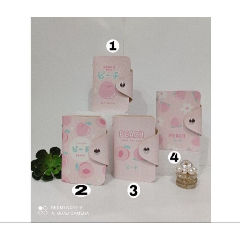 dompet kartu card holder peach