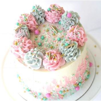 Buttercream Cake Confetti Sprinkles - Kue Ulang Tahun Murah Korean Style - Kue Tart Birthday Cake
