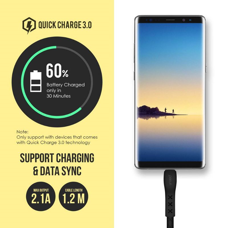 Kabel Data Micro USB QC 3.0 Fast Charging / UNEED Time Control Cable Data 2.1A