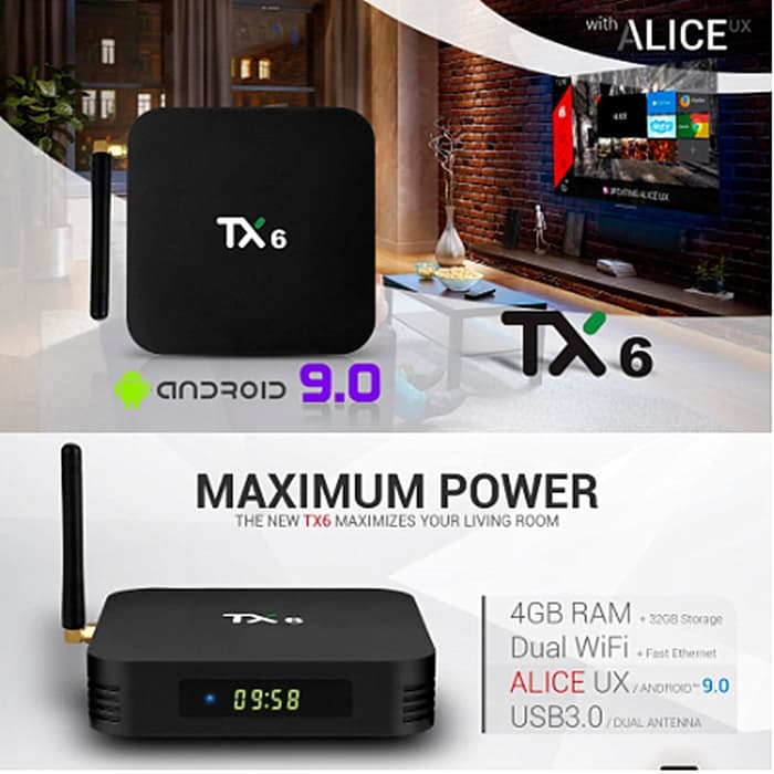 Tjbox TX6 4/32 GB 6K Android Tv Box Allwiner H6 Bluettoth 4.1 dual wifi