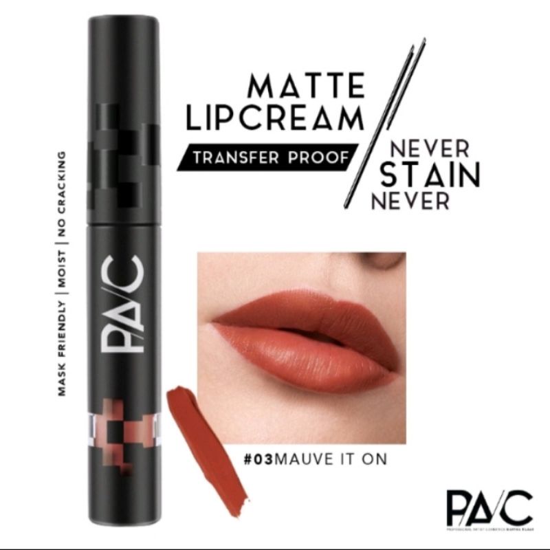 PAC Neverstain Lip Cream Matte