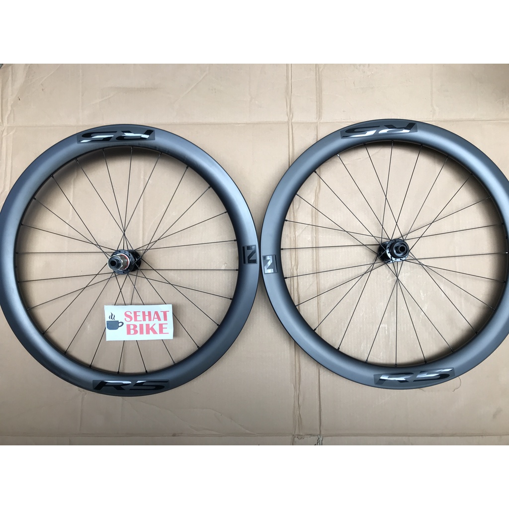 Wheelset Sepeda Balap Roadbike NOVATEC R5 700c Disc Brake Center Lock Profil 50mm TA Berat Sepasang 