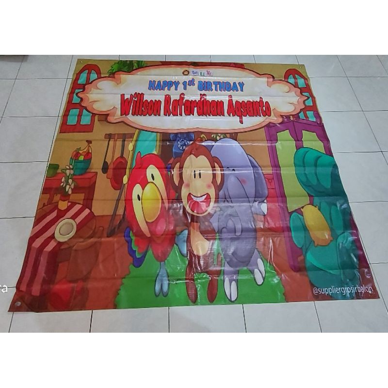 Backdrop ulang tahun batita, cocomelon