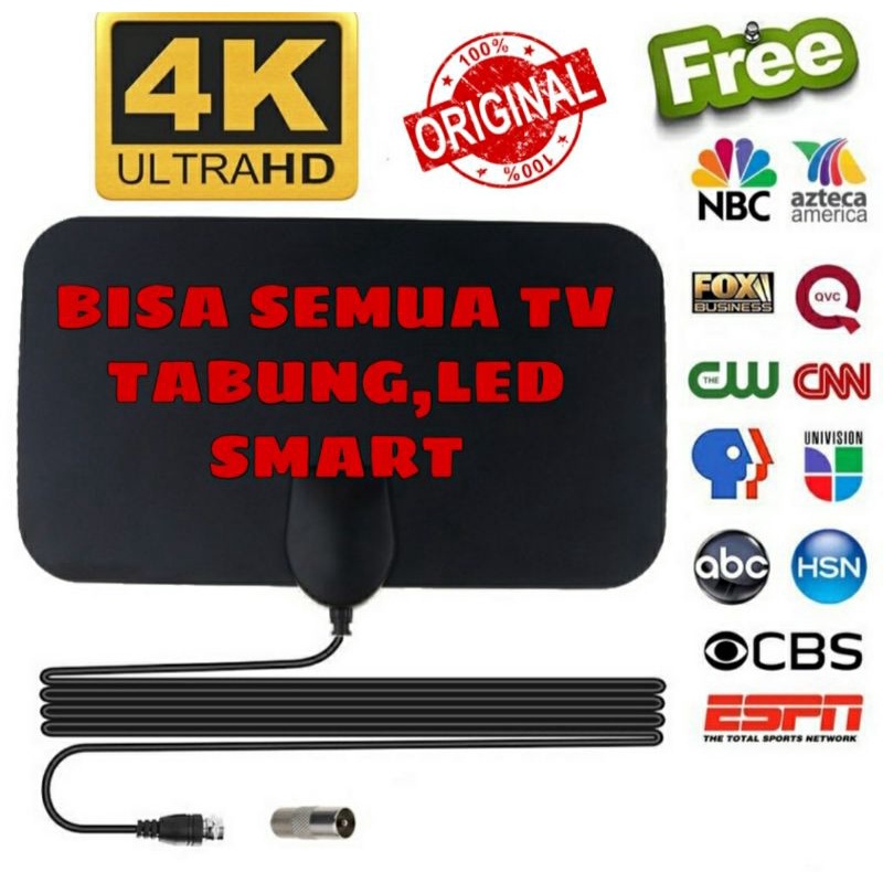 ANTENA TV DIGITAL DVBT2 4K HIGH GAIN 25DB UNTUK MENIKMATI SIARAN TV DIGITAL