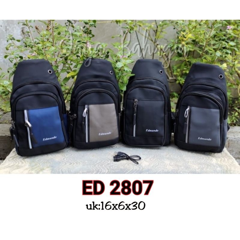 Chest Bag USB EDMUNDO Tas Dada Slingbag Pria