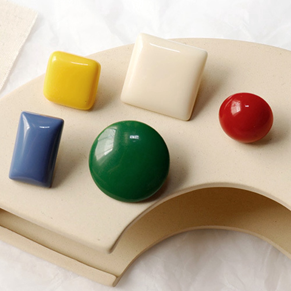 Anting Klip Tanpa Tindik Bentuk Geometri Persegi Panjang Bulat Bahan Resin Untuk Wanita