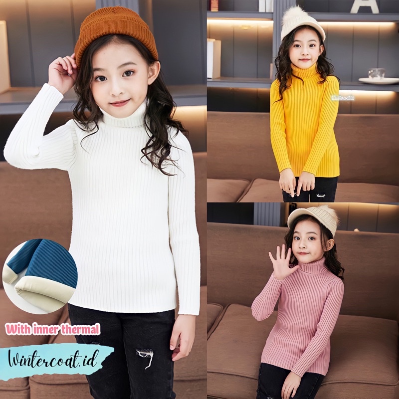 Sweater winter kids anak atasan musim dingin anak import hangat suhu minus inner thermal cowok cewek rajut nana