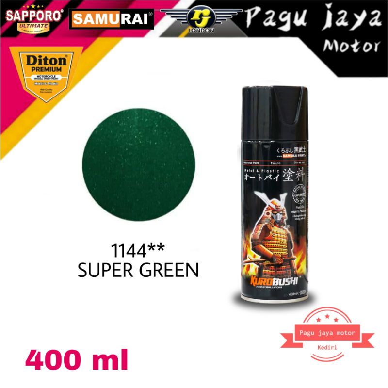 samurai paint 400cc super green hijau cat semprot spray pilok pilox pylox