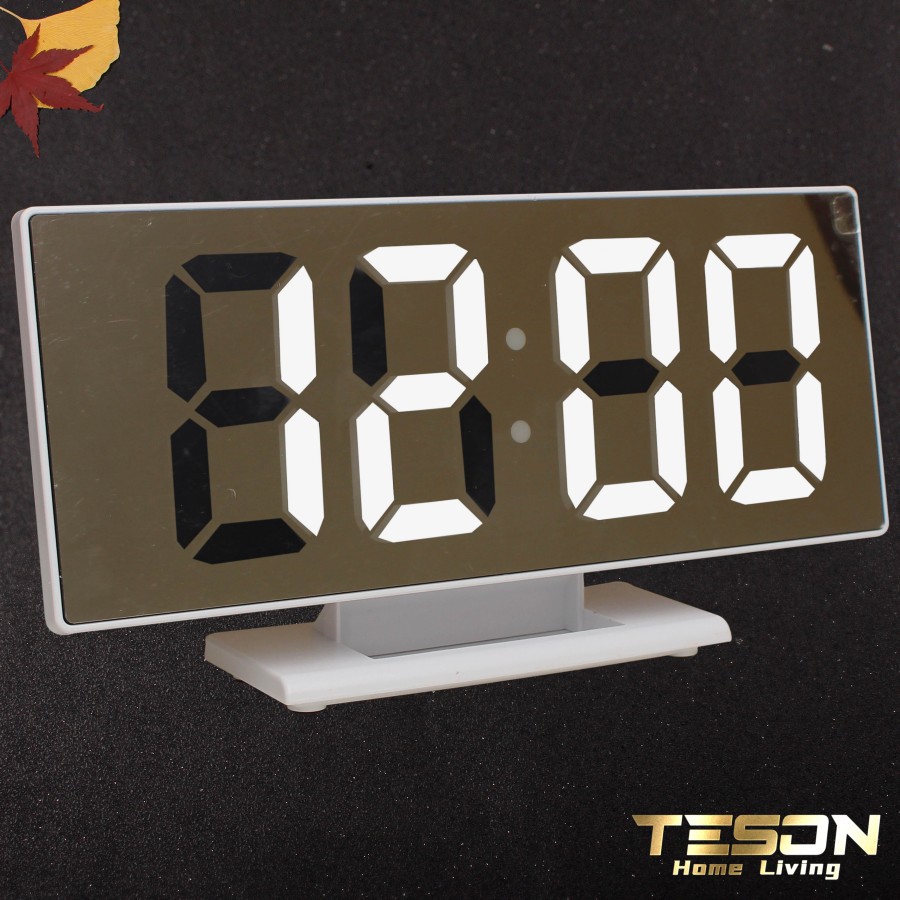 Jam Meja Cermin LED Weker Digital Alarm Clock Mirror DS-3618L