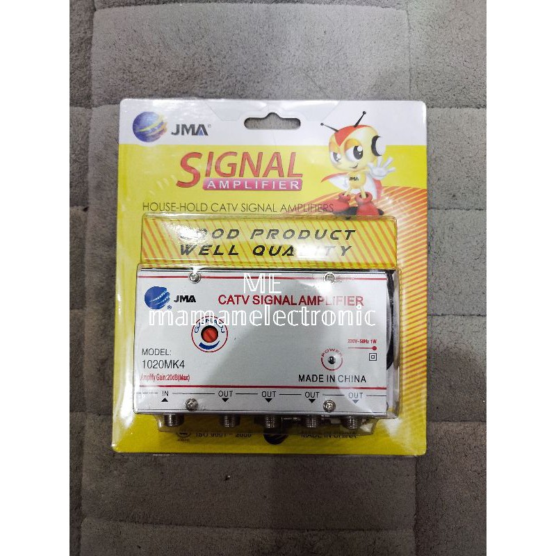 Splitter Booster Cabang CATV / Signal Amplifier / Penguat Sinyal TV 4 Way