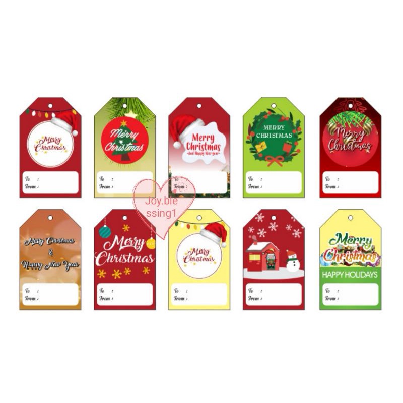 

(1 pak isi 6 PCS 1 MOTIF) HANG TAG NATAL MURAH