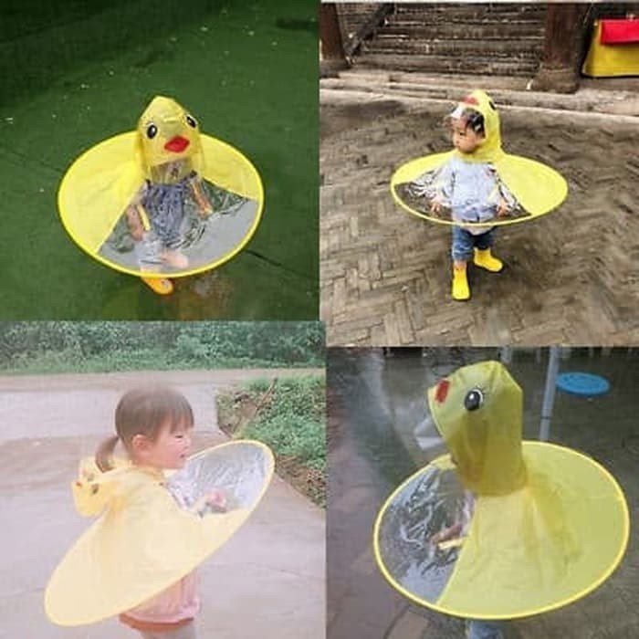 Jas Hujan bentuk UFO portable unik kreatif untuk anak
