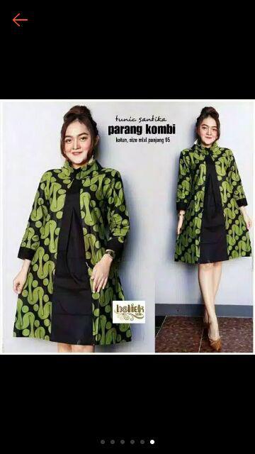 Tunik Santika Parang Combi Atasan Baju Seragam Batik Wanita  Modern.